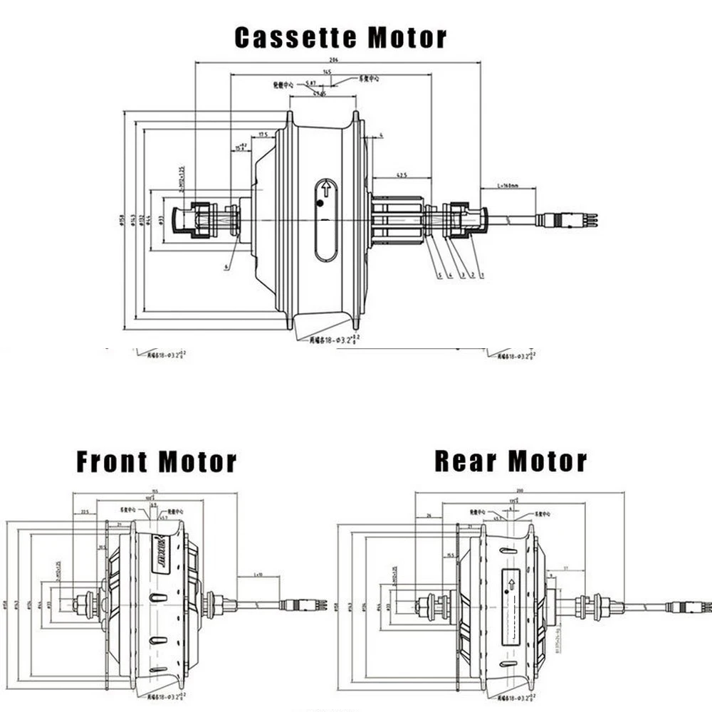 36V 350W 48V 500W Wheel Hub Motor Electric Bike Motor High Speed Brushless Gear Ebike Hub Motor E-bike Front Rear Wheel Drive