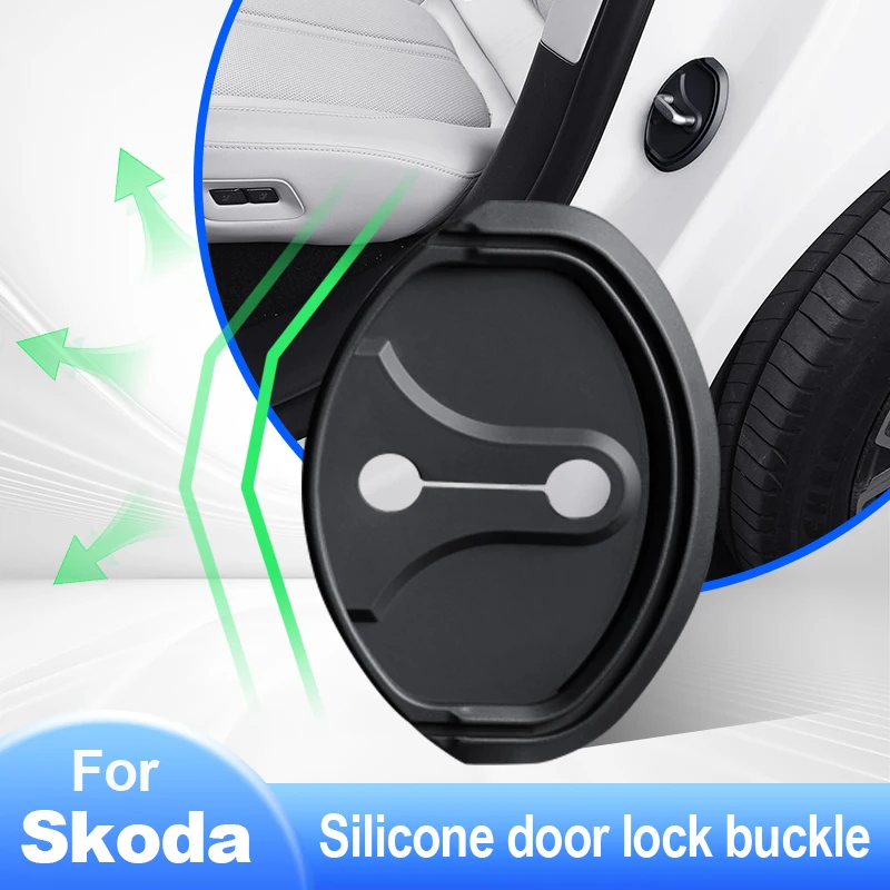 Car Door Lock Buckle Interior Anti-scratch Protective Cover For Skoda Octavia Rapid Kodiaq Fabia Superb Yeti Karoq Spaceback