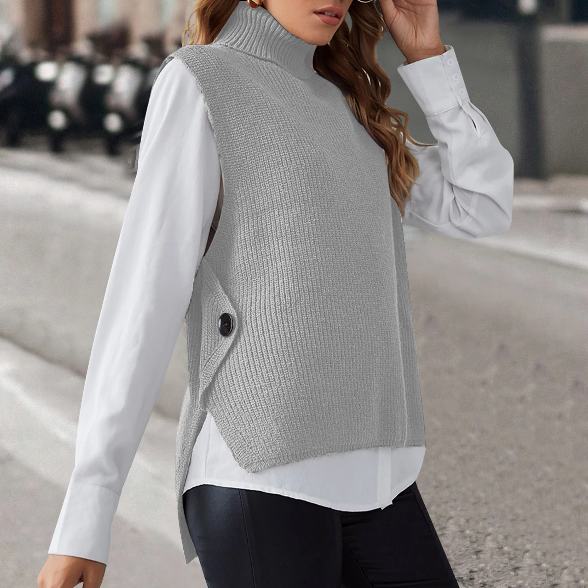 Knitted Vest Women New Fashion Winter Autumn Loose Fit Sleeveless Sweater Pullover Casual Top Lady Clothing