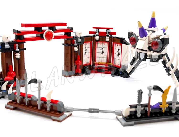 460 pçs Shinobi Battle Arena Golden Spinner Bone Ball Shooters 9733 Bloco de Construção Brinquedos Compatível com Modelo