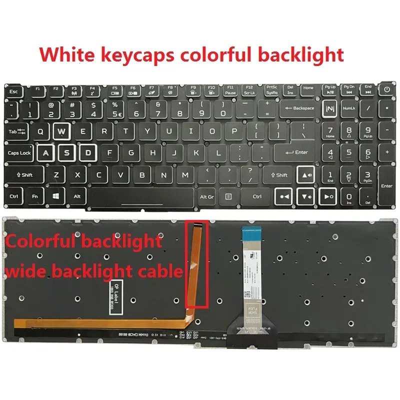 Imagem -02 - Teclado Portátil para Acer Nitro An51556 An515-57 An515-58 An51545 Helios 300 Ph315-54n22c1 N20c1 Eua Novo