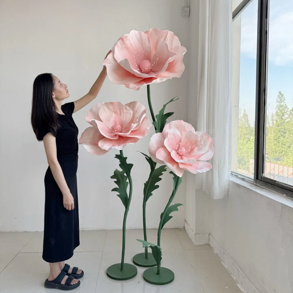 

170cm Artificial Flowers Wedding Decoration Flower Poppy Stage Layout Wedding Road Guide Flowers Garden Decoration Home Decor