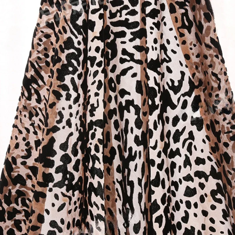 

1yard Brocade Leopard Print Burnout Velvet Fabric African Lace Velour Fabric Jacquard Fabrics for DIY Clothing Dress Scarf