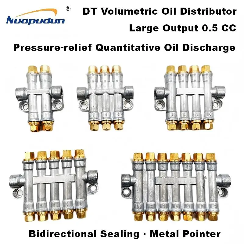 Volumetric Lubricant Distributor Block 2‑6 Ways, Fit 4mm OD Oil Tube, Quantitative Oil Grease Separator Valve for Automatic CNC