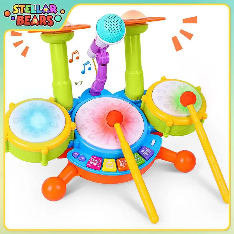 

Kids Jazz Drum Musical Toys Set Toddler Baby Instruments Drum Montessori Toys for Toddlers Fine Motor Skills Early Learning Toys
