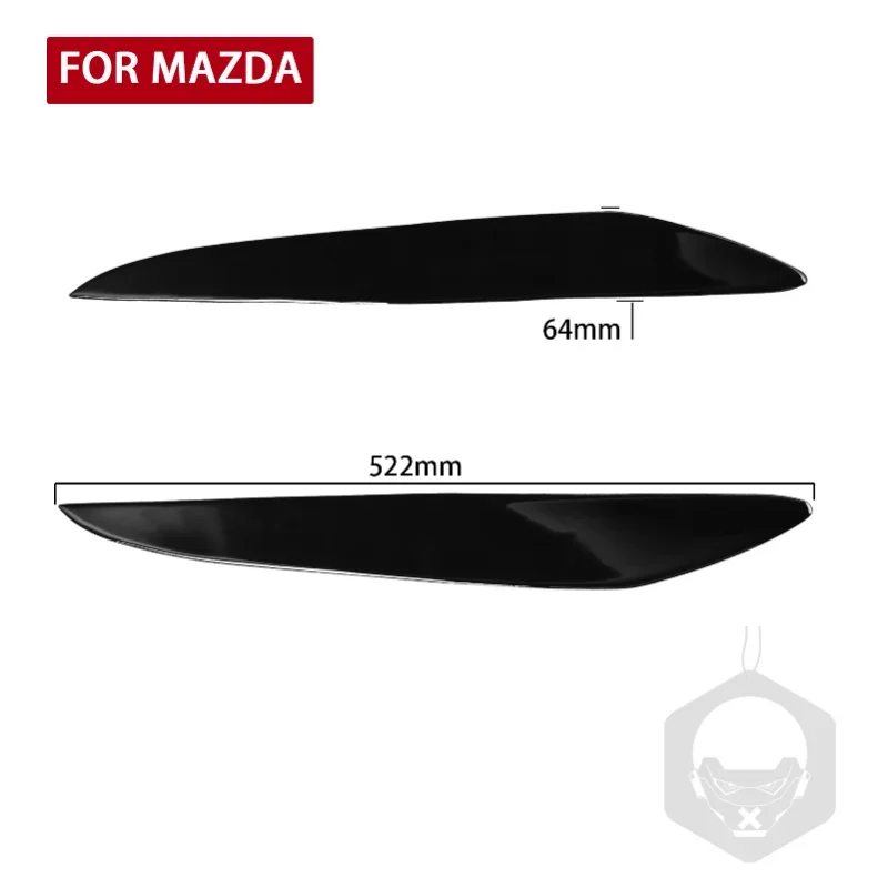 

Car Front Headlight Eyebrow Eyelid Eyelash Cover Trim for Mazda 3 2010-2013 Piano Black Sticker