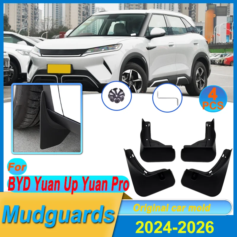 

4pcs Mudguards For BYD Yuan Up Yuan Pro 2024 2025 2026 Anti-collision Mud Guard Anti-splash Mud Flap Wheel Fender Car Accessorie