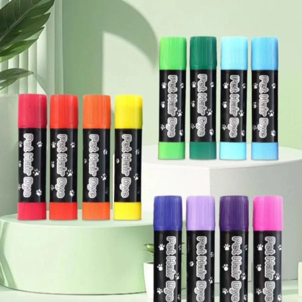 6 Colors Pet Hair Dye Vibrant Colors Water Soluble Washable Hair Dye Quick Dry Toxic-Free Pet Hair Dye Stick Costume Parties