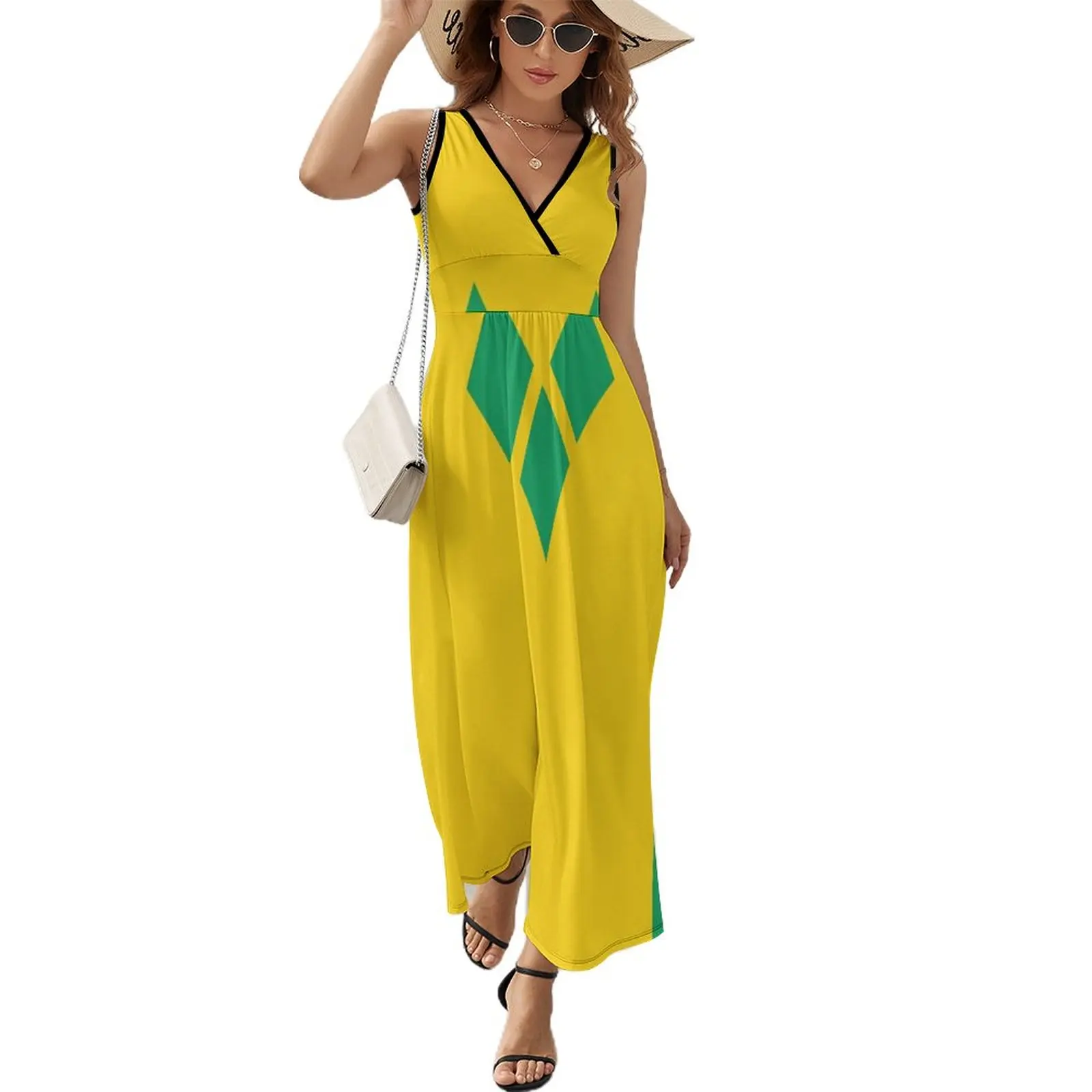 St. Vincent and The Grenadines National Flag Sleeveless Dress Dress for girls women clothes