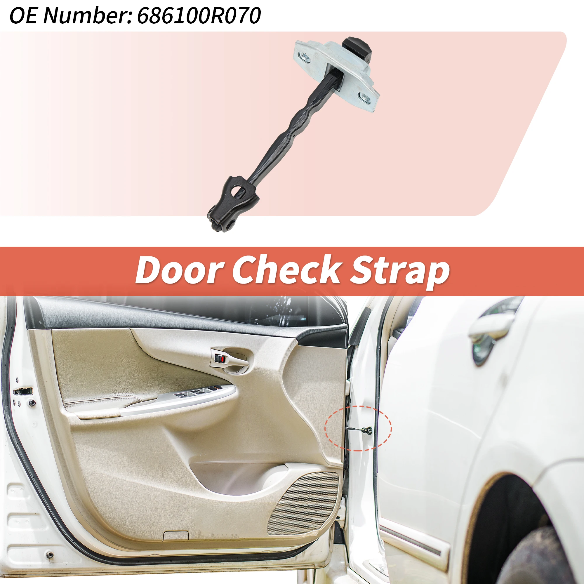 

Ограничитель открывания двери UXCELL №686100R070, передний левый/правый, для Toyota RAV4 20-22, 1 шт.