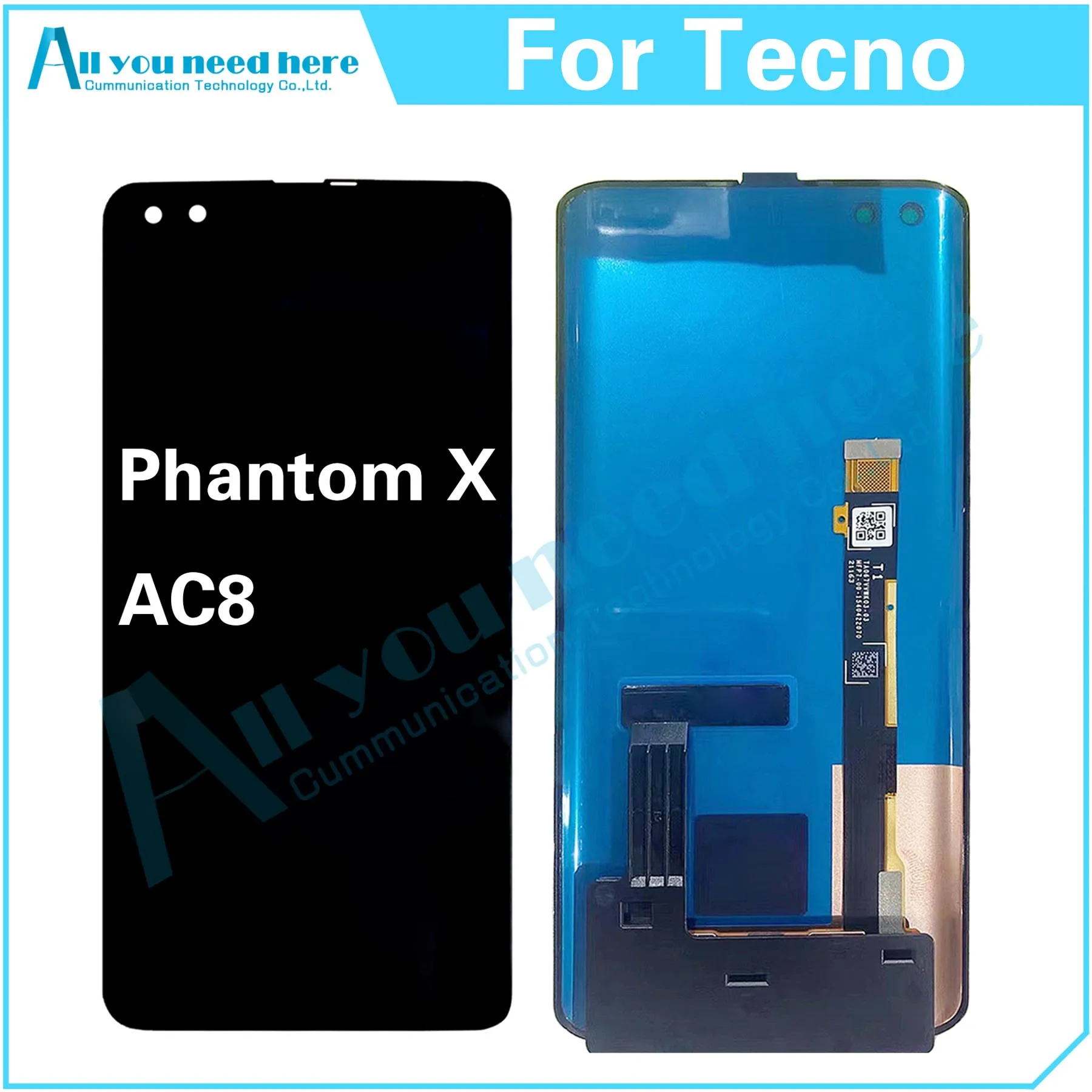 

100% Test For Tecno Phantom X AC8 LCD Display Touch Screen Digitizer Assembly Repair Parts Replacement