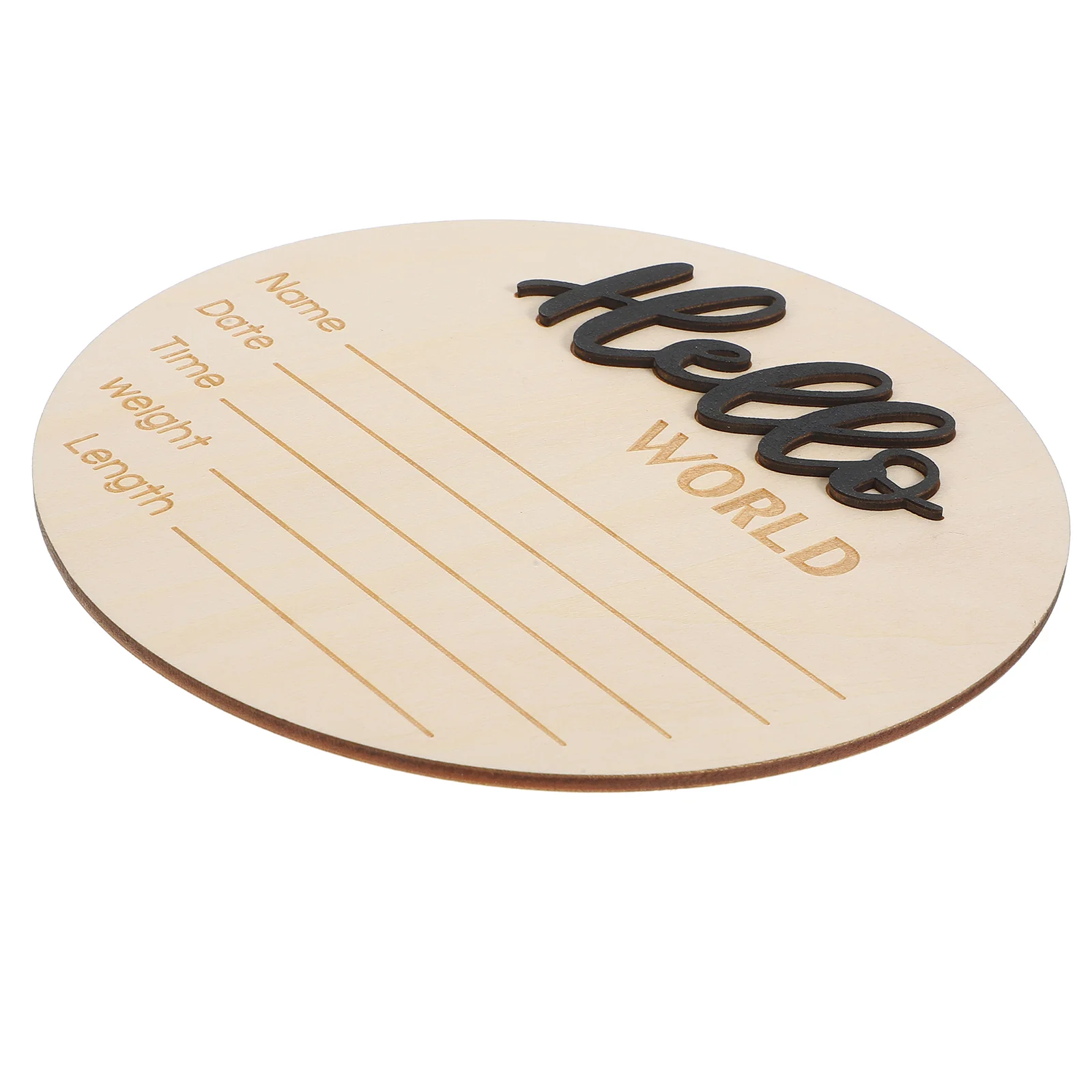 Baby Birth Sign Card Welcome Newborn Name for Announcement Wooden Photography Prop Infant