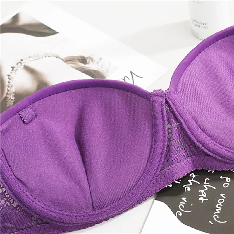 Half 1/2 Cup Small Chest Push Up Bra Double Size Smooth Seamless Bra Memory Soft Underwire Wedding Dress Women Sexy Underwear