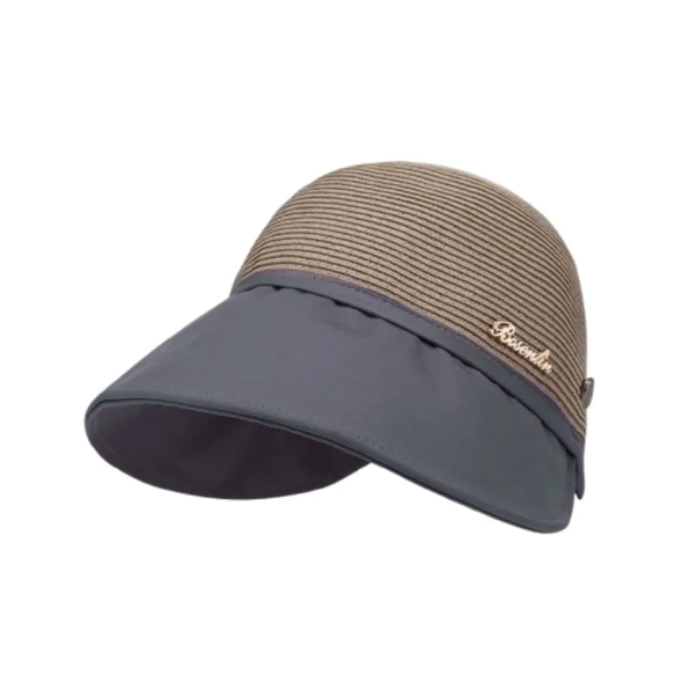 

Simple Solid Color Sunshade Cap UV Protection Foldable Women's Straw Hat Breathable Wide Brim Fisherman Cap Summer