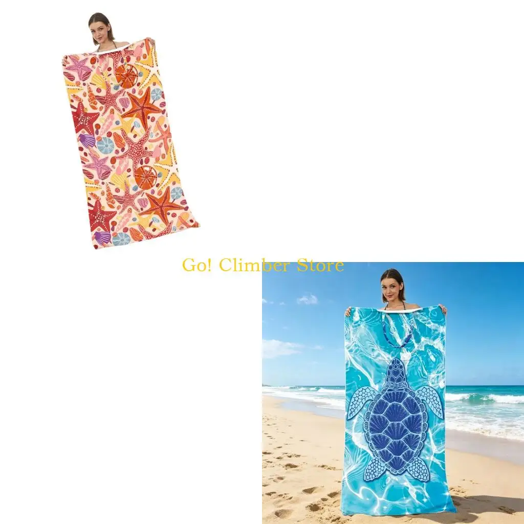 Q84C Water-Side Towel Shoulder Bag for Beach and Pool Routines, Fast-Drying Fabric Towel, 80 x 160 Format Daily Use