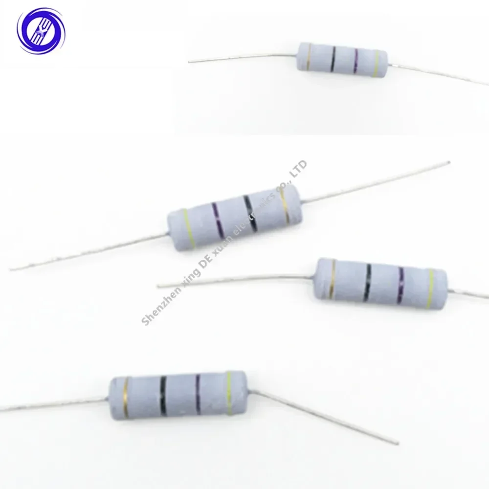 50pcs 5 Watts 5W Metal Oxide Film Resistor 1.2 1.5 1.8 2 2.2 2.4 2.7 3 3.3 3.6 3.9 4.3 4.7 5.1 5.6 6.2 6.8 7.5 8.2 9.1 R K Ohm