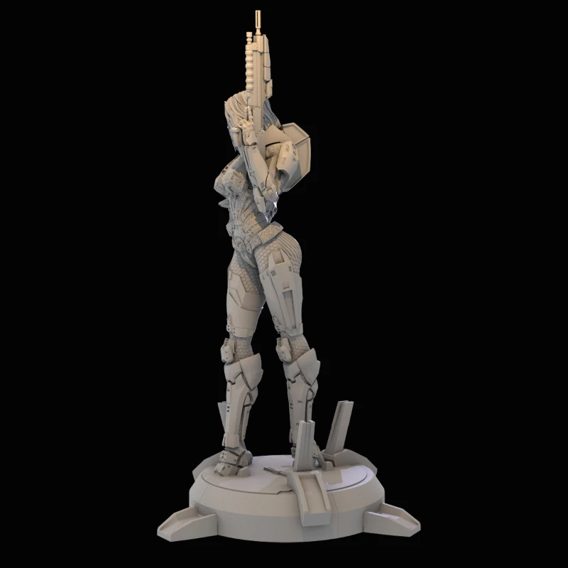 Figurine en résine d'agent de beauté gros seins, Kit de modèles non assemblés et non peints, jouets, 1/24