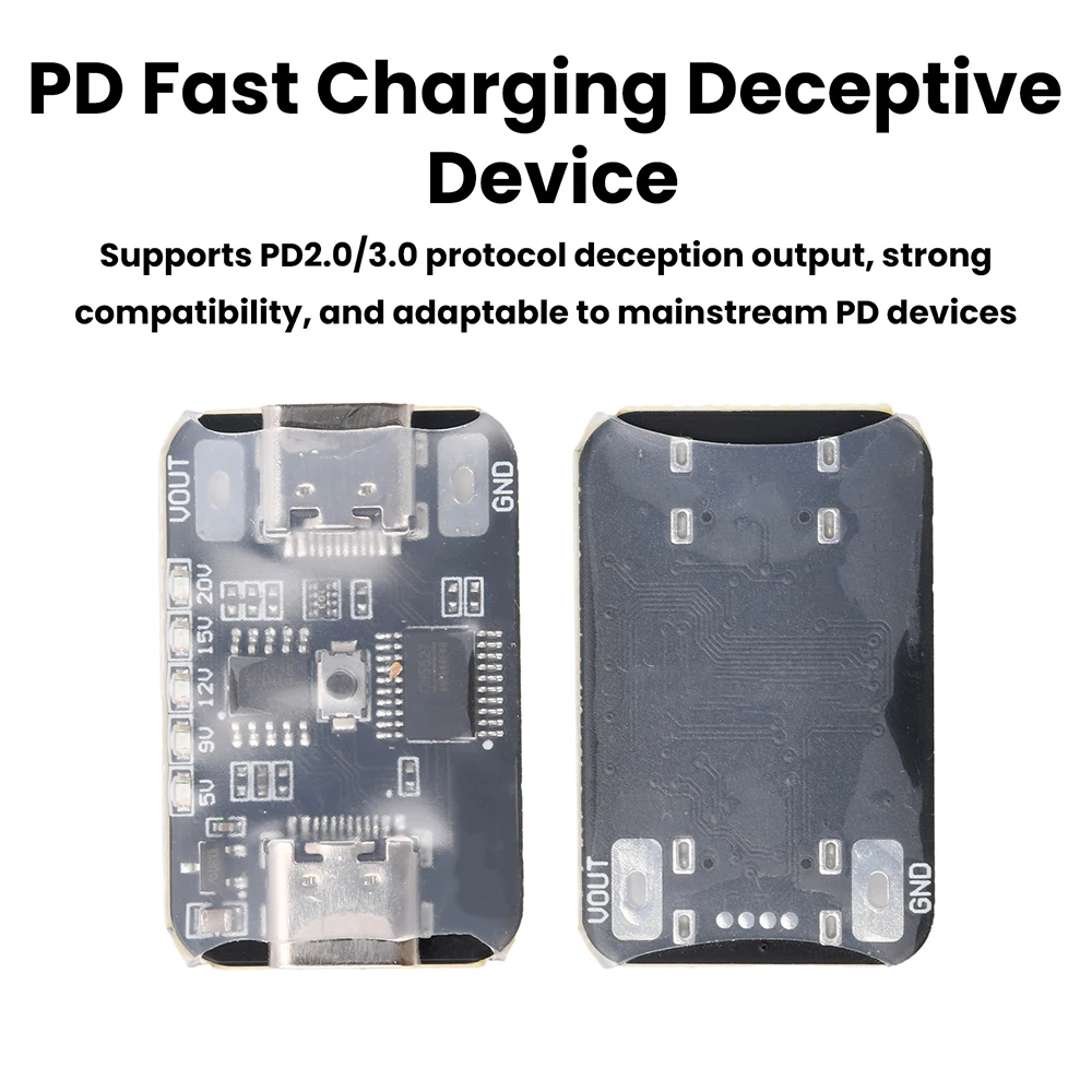 PD2.0/3.0 Decoy Trigger Type-C Boost Deceiver PD Fast Charging Decoy Module Adjustable Volt Aging Test 5V/9V/12V/15V/20V Output