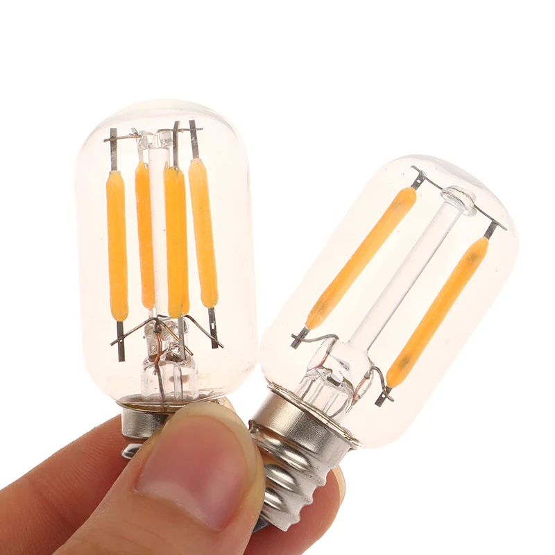 

1Pc Vintage LED Light Bulb T20 1W 2W Warm White 2200K E12 E14 110V 220V Dimmable Light Bulb Glass Fridge Tube Light Bulb