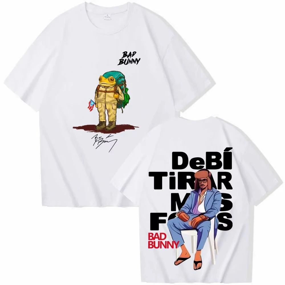 

Футболки Debi Tirar Mas Fotos World Tour 2026 с принтом Bad Bunny, мужские и женские, свободные повседневные хлопковые футболки, уличный хип-хоп, оверсайз топы