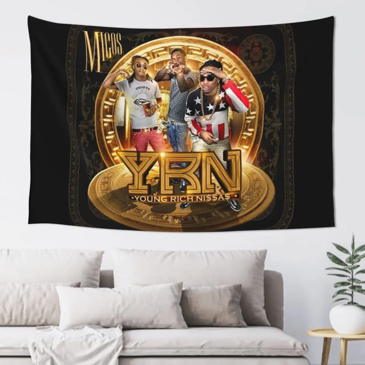 Migos young rich nggas Tapestry Home Decoration Room Decorator Tapestry