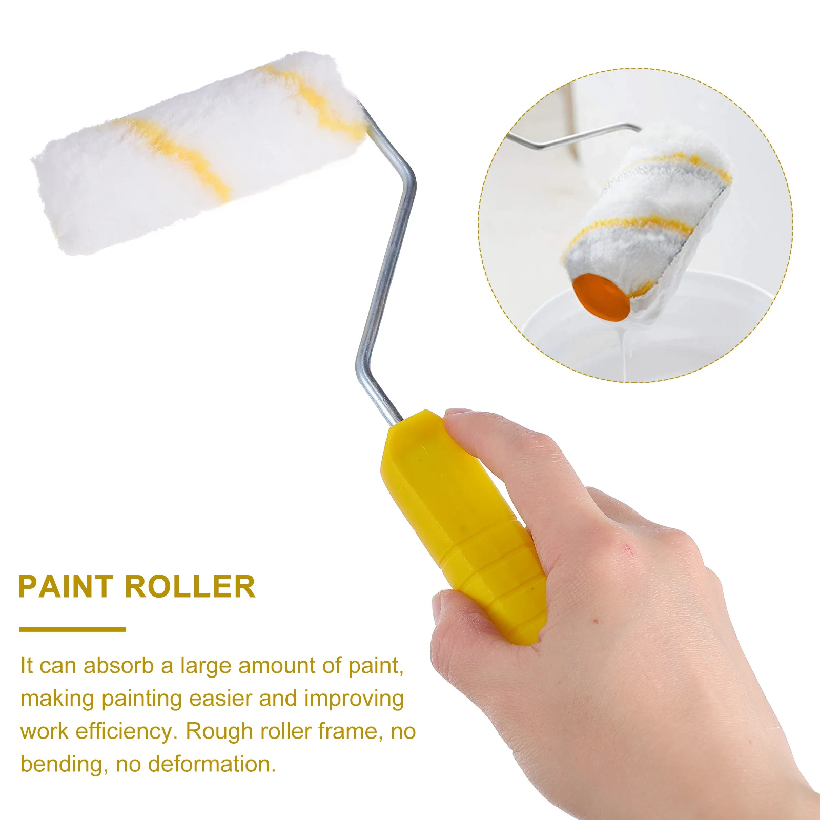 1Set Wall Paint Roller Brush Kit Washable Durable Roller Covers Lightweight Handle DIY Wall Painting Tools for Home Office