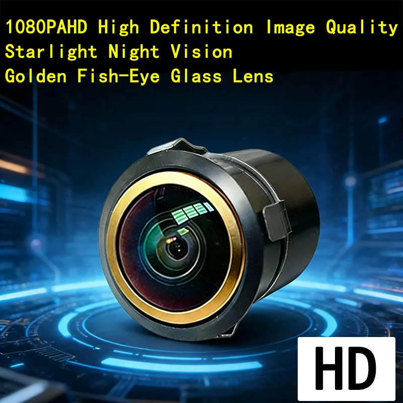 1920*1080PAHD Punched reversing image reversing camera 18.5mm CVBS Golden fisheye glass lens night vision HD car image universal