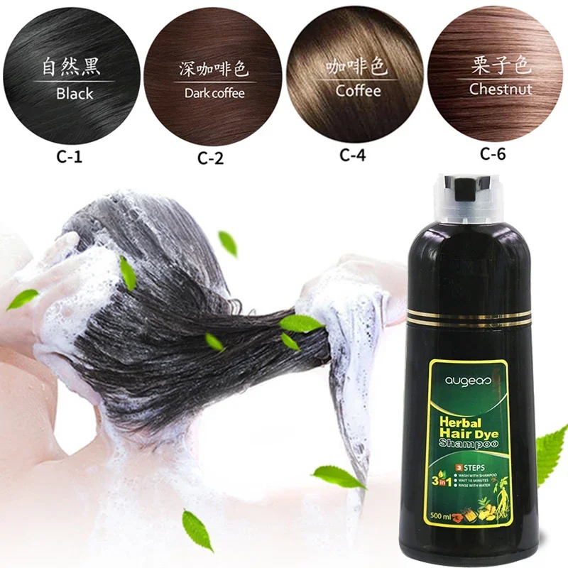 500ml Hair Dye Shampoo Effective Black Foam Hair Coloring Agent Does Not Stick To The Scalp.dark Brown Hair Dye
