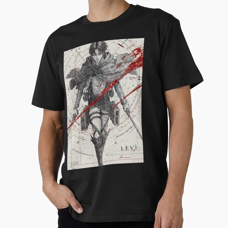Levi Ackerman 1205 Attack on Titan Anime Gift T shirt Short Sleeve Tee Shingeki no kyojin Print Graphic Clothes US size tops