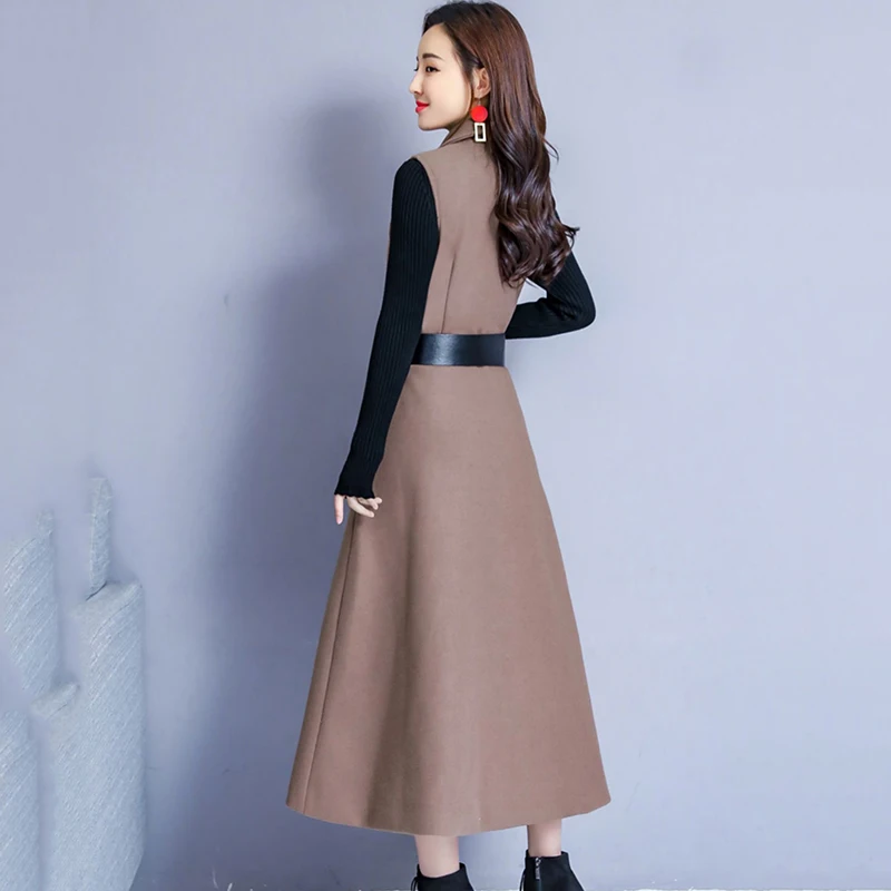 Women's Casual Suit Dress Autumn Winter 2023 New Woolen Two-Piece Female Elegant Thicken Fashion Slim Sweater+Dress