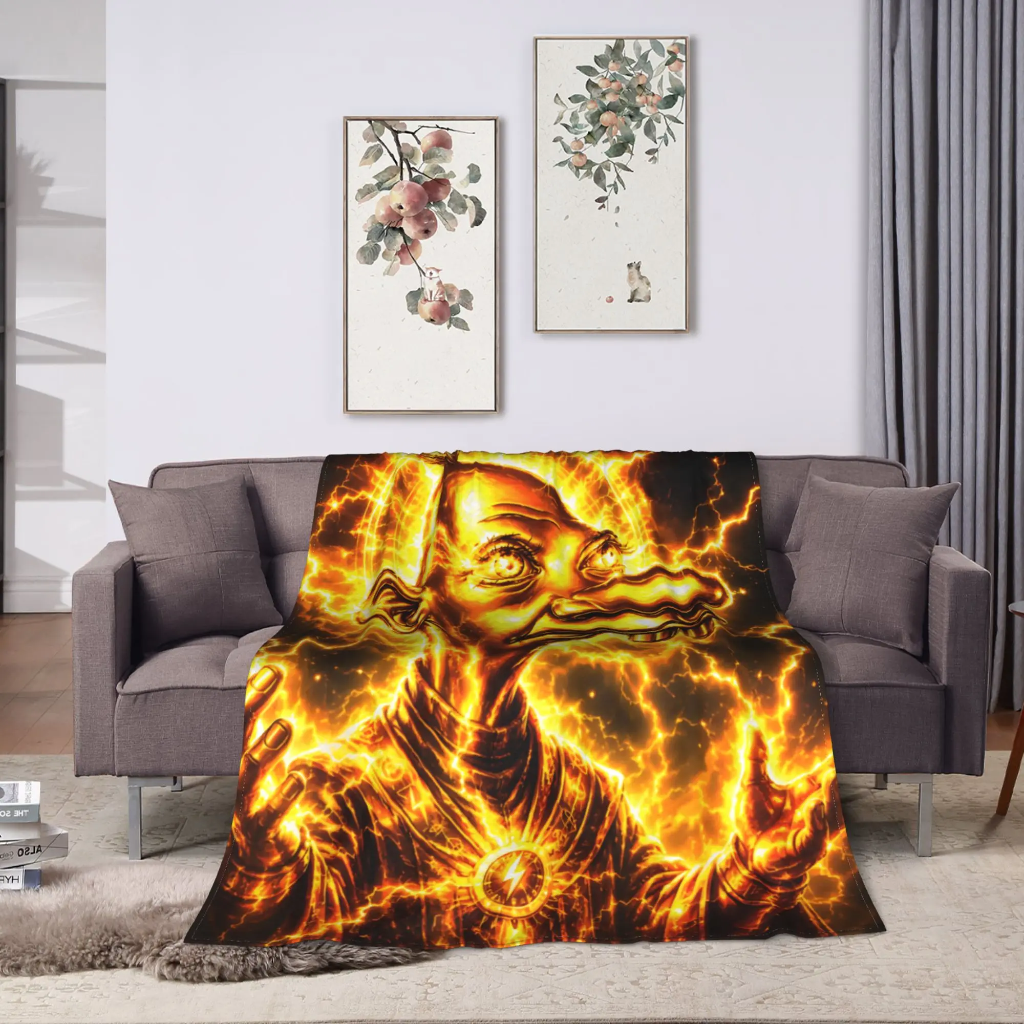 Neegy Meme Funny Internet Brainrot Gen Z Blanket Quality Warm Soft  Throw Blanket Winter Plane Travel Sofa Home Print Bedspread
