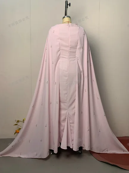 Eid mujeres Abayas Vestidos de fiesta vestido con capa Vestidos musulmanes Ramadán Dubai Kaftan diamantes Marruecos Jalabiya Islam árabe vestido largo