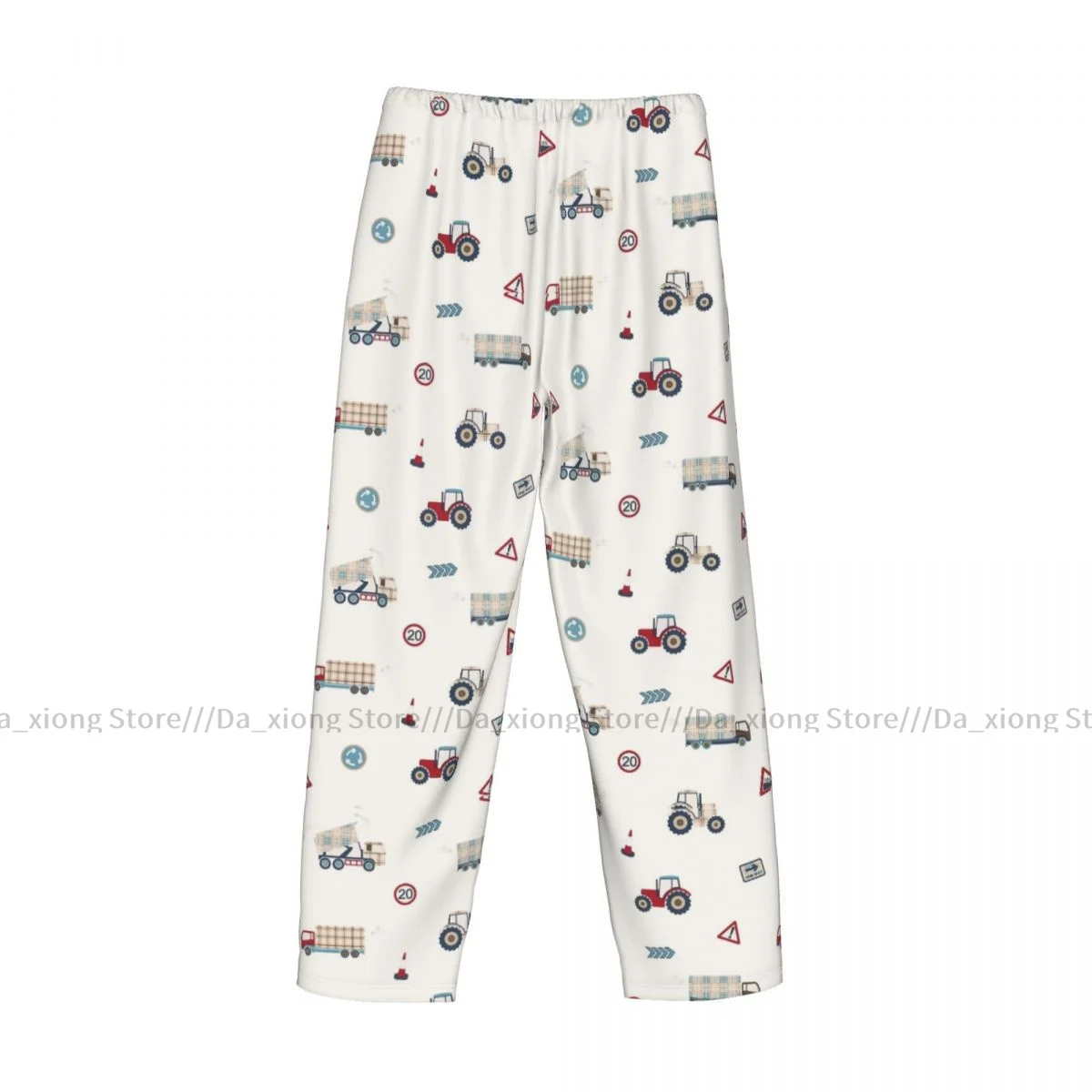 Men's Casual Pajama Sleeping Pants Tractors And Trucks Pattern Lounge Loose Trousers Comfortable Nightwear