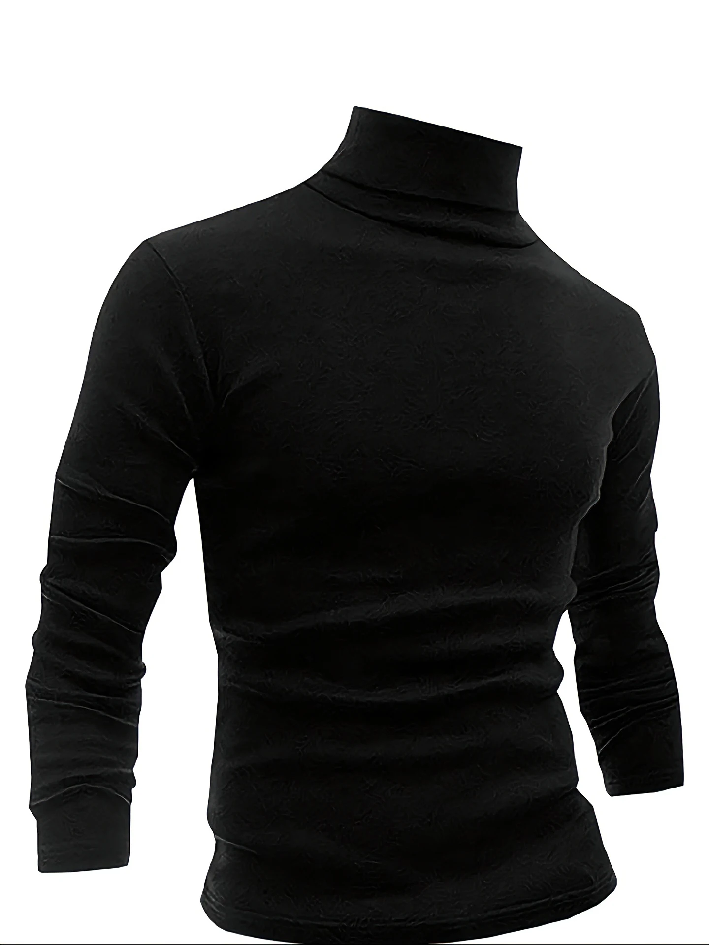 

Men's High Collar Fce Lined Knitwear Slim Fit Inner Wear Top Soft Cleanfit Winter Faion Casual Long Sve Turtlene Sw...