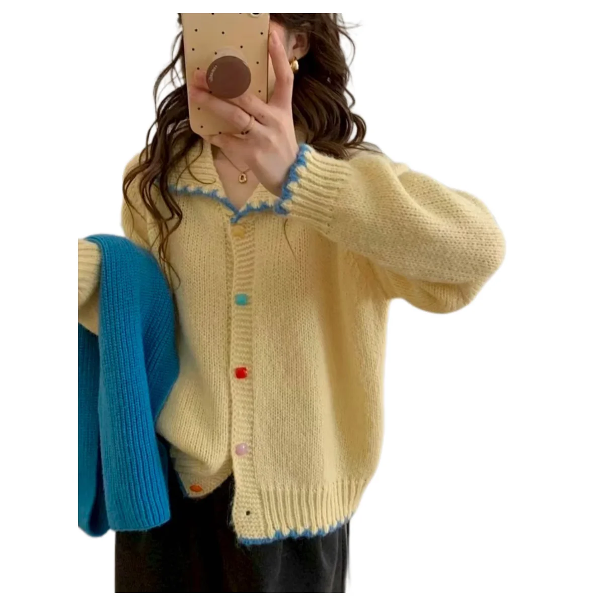 Cardigans de Style rétro pour femmes, automne hiver, élégant, solide, basique, tricoté, manches longues, Chic, col rabattable