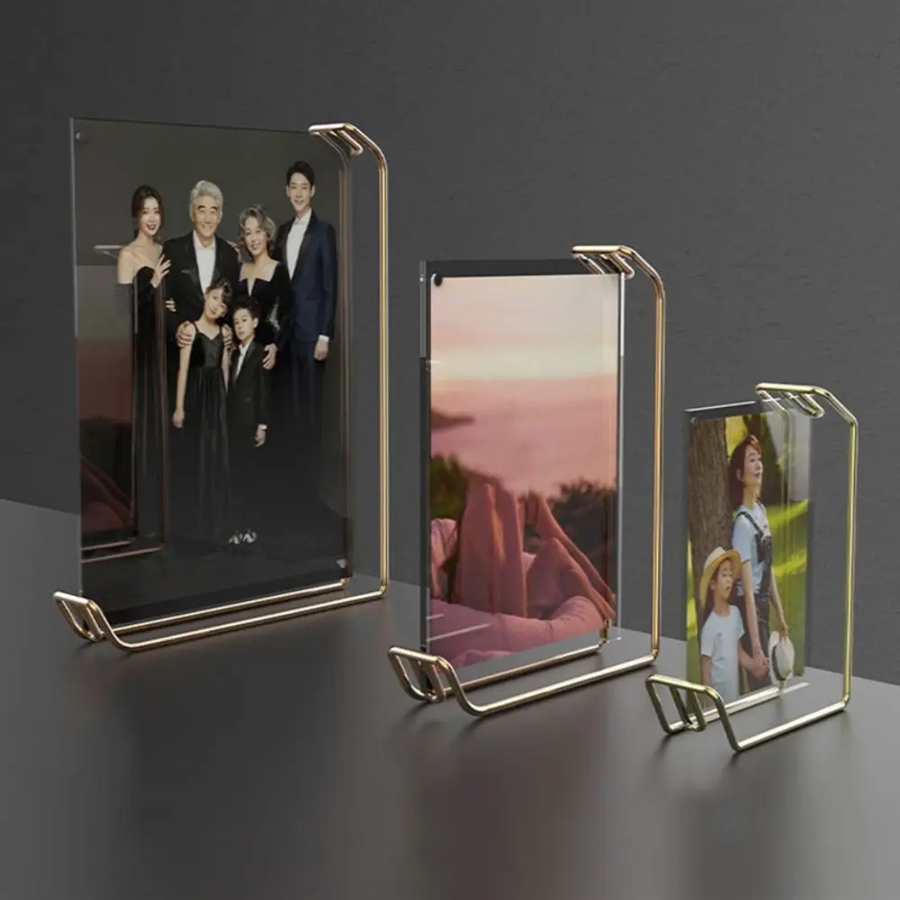 Nordic Style Metal Photo Frame Stand Double-sided Creative Picture Frame Simple Personalized Photo Albums Shop