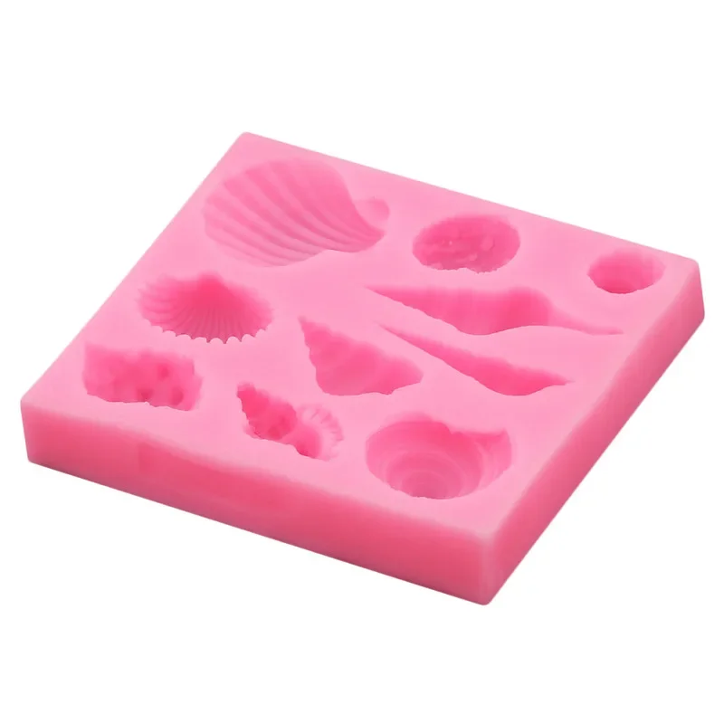 DIY Lovely Shell Starfish Conch Sea Silicone Mold Fish Mermaid Tail Fondant Cake Decorating Tools Soap Mold Cake Chocolate Tools