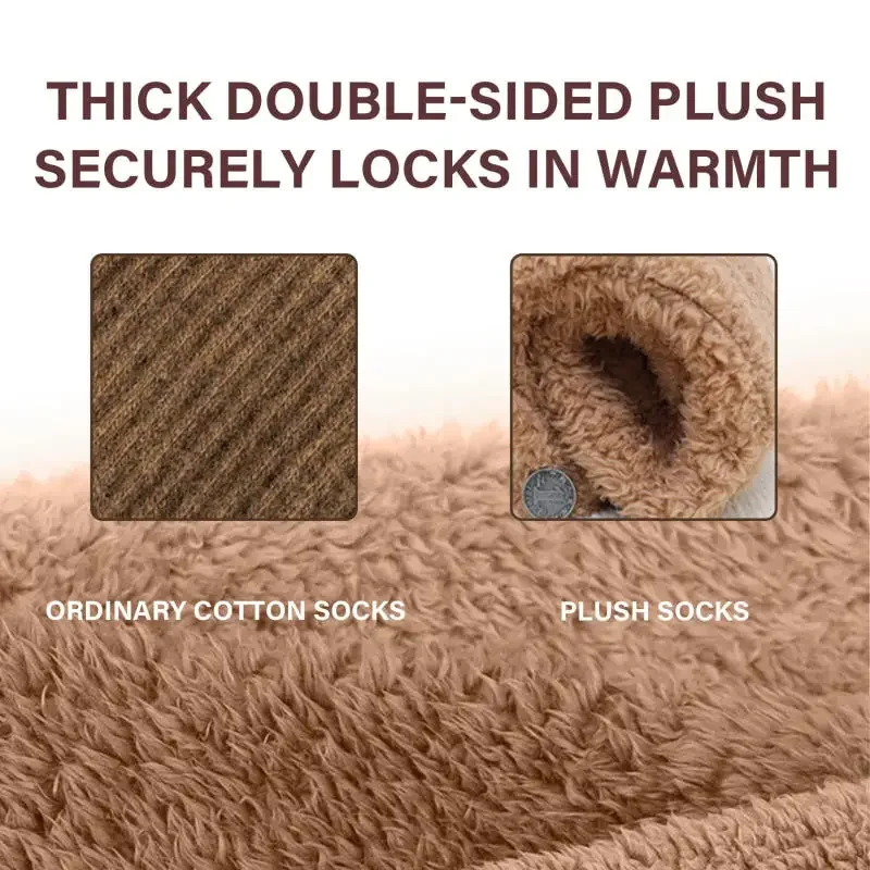 Damskie ciepłe skarpety za kolano z polarową podszewką, miękkie, termiczne, idealne na zimę, do noszenia w domu, relaksu i zapewniające komfort dla kobiet w ciąży i osób starszych.