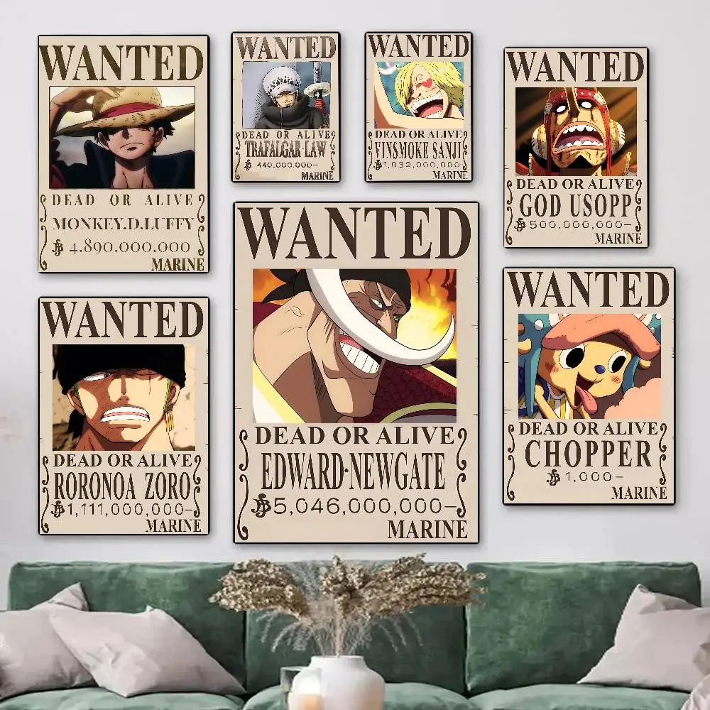 

2026 Wanted Notice Anime One Piece Lufei Poster on Wall Art Diamond Painting Fight Picture for Teen-age Youths Room Wall Dec