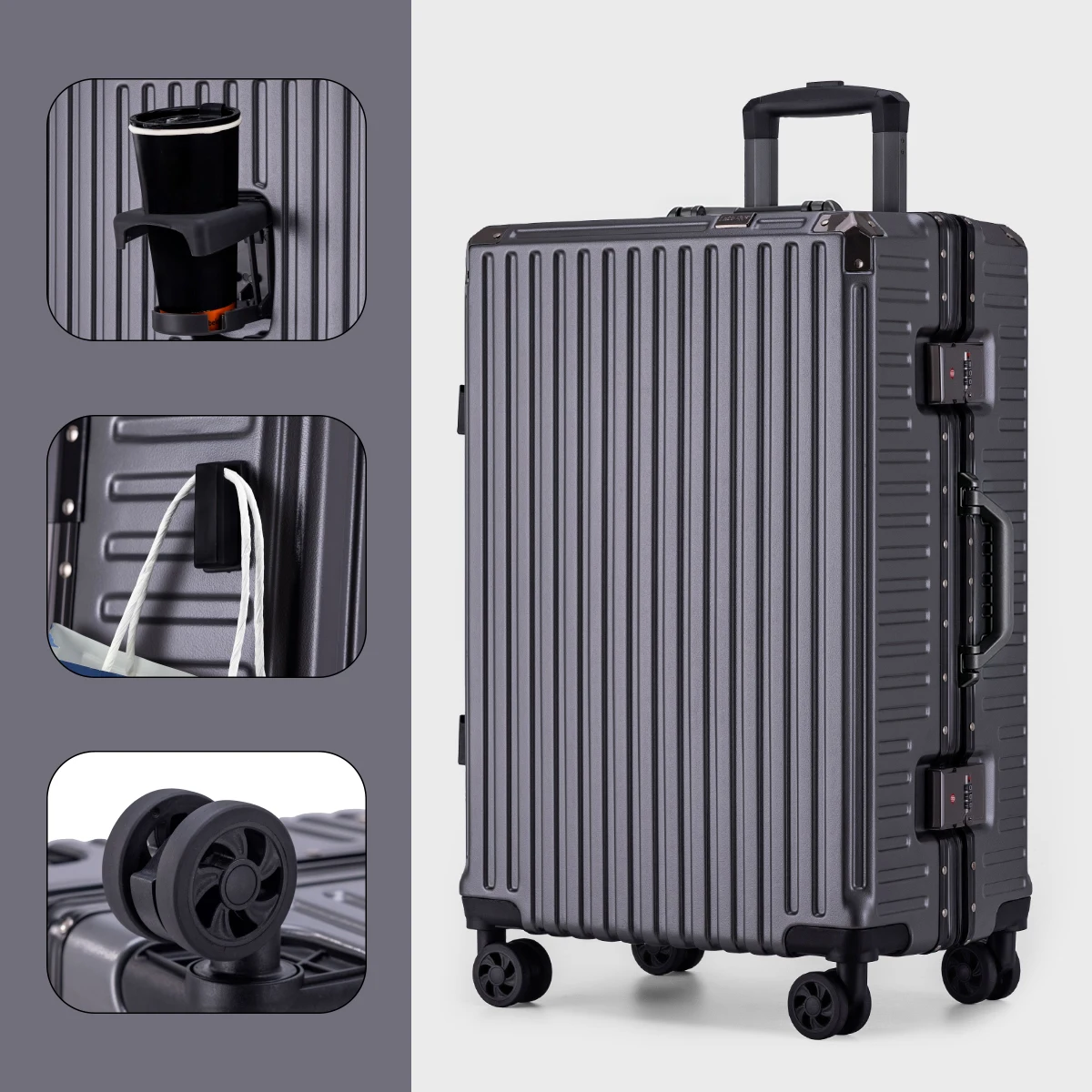 Robuster und langlebiger multifunktionaler Trolley-Koffer, neuer Koffer mit großem Fassungsvermögen, universelle Rad-Studenten-Passwortbox – Detail 17