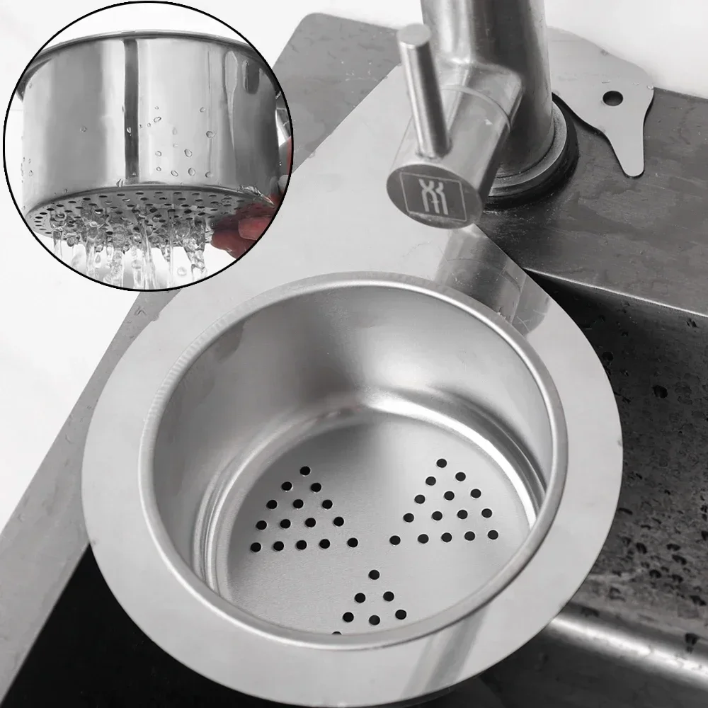 Kitchen Sink Strainer Basket Stainless Steel Swan Leftover Filter Removable Goosehead Storage Drain Basket Hanging Drainage Rack