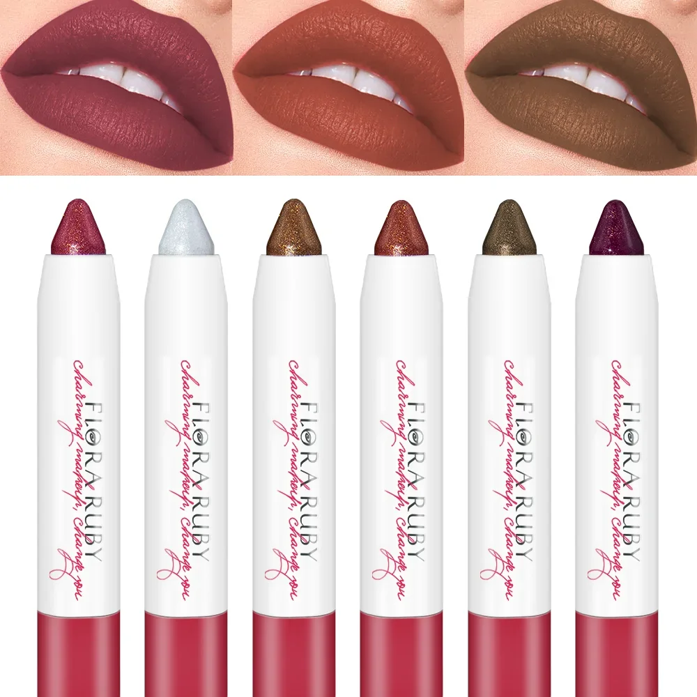 16 colori Sexy Matte Lipstick Waterproof Long Lasting Color Rendering antiaderente Velvet Lips Liner Pencil Woman Makeup Cosmetics