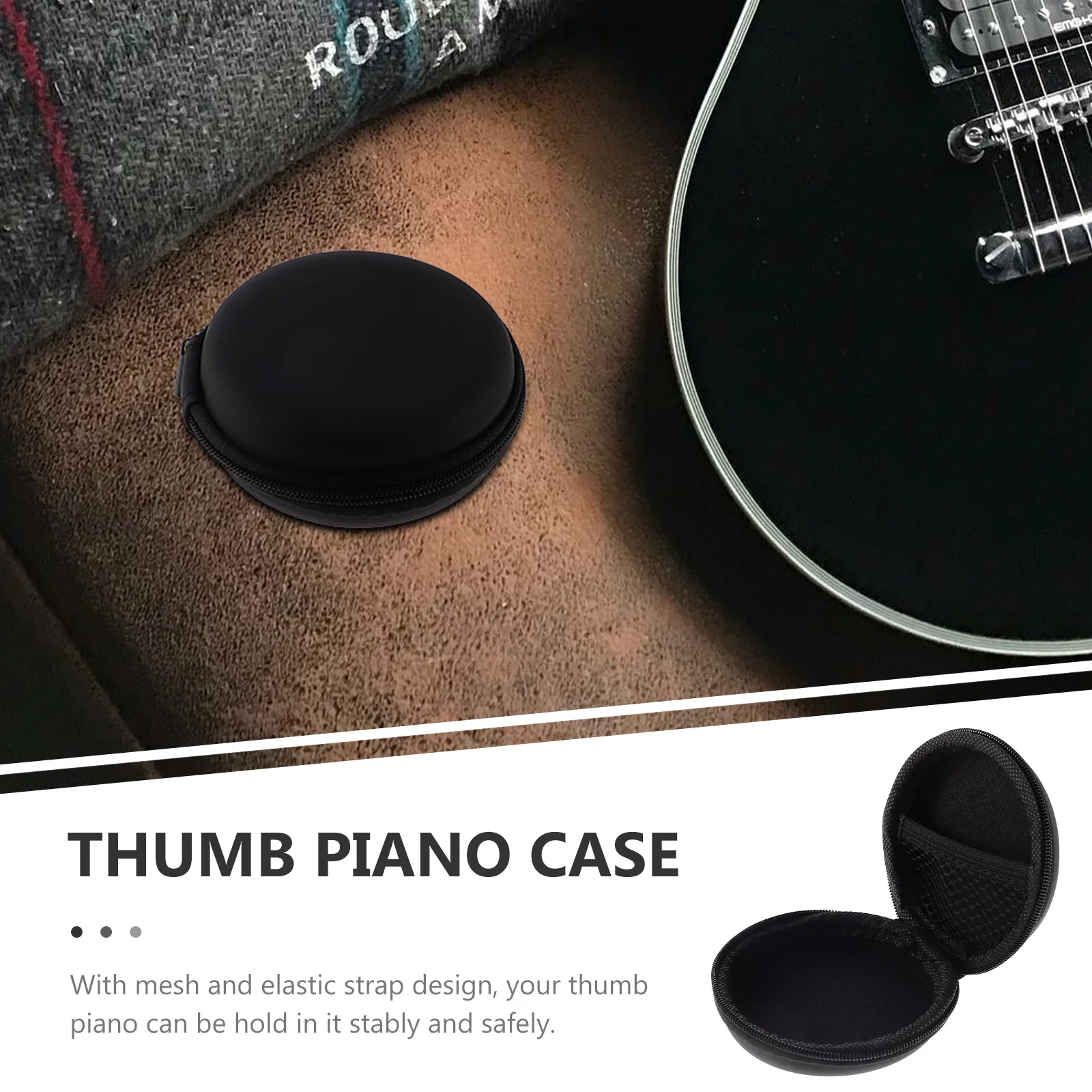 

Kalimba Box 8-Key Thumb Piano Bag Eva Protective Case Portable Storage Pouch For Musical Instrument Travel Accessory Black