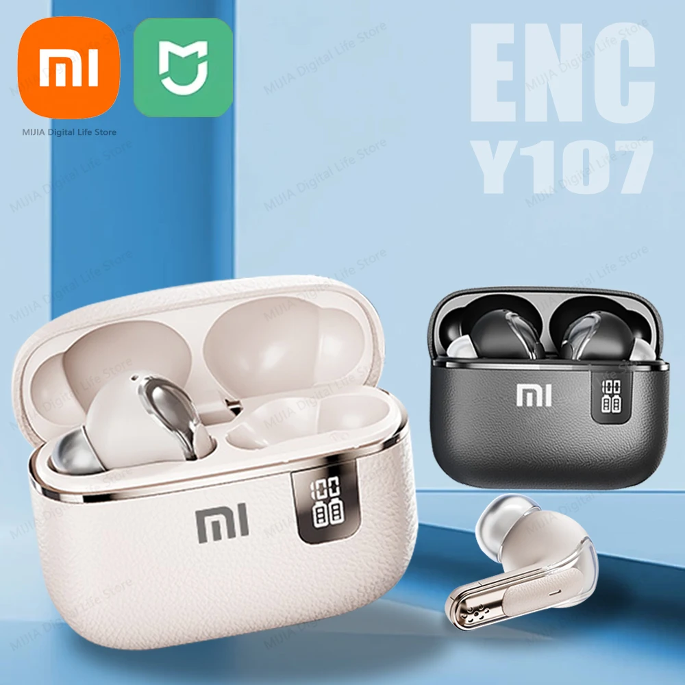 XIAOMI Y107 ENC In Ear Headphone TWS Bluetooth Noise Cancelling Headset MIJIA LED Digital Display Touch Control Wireless Earbuds