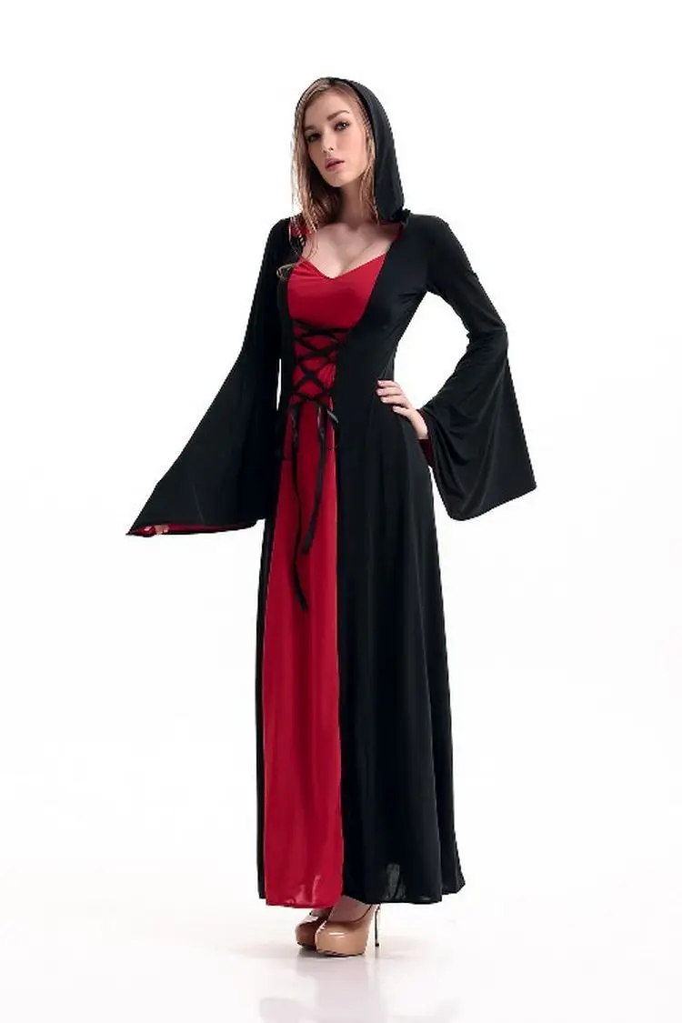 Halloween Volwassen Heksenkostuum Duivel Heks Dood God Rollenspel Par Koningin Prestatiekleding Polyester Materiaal