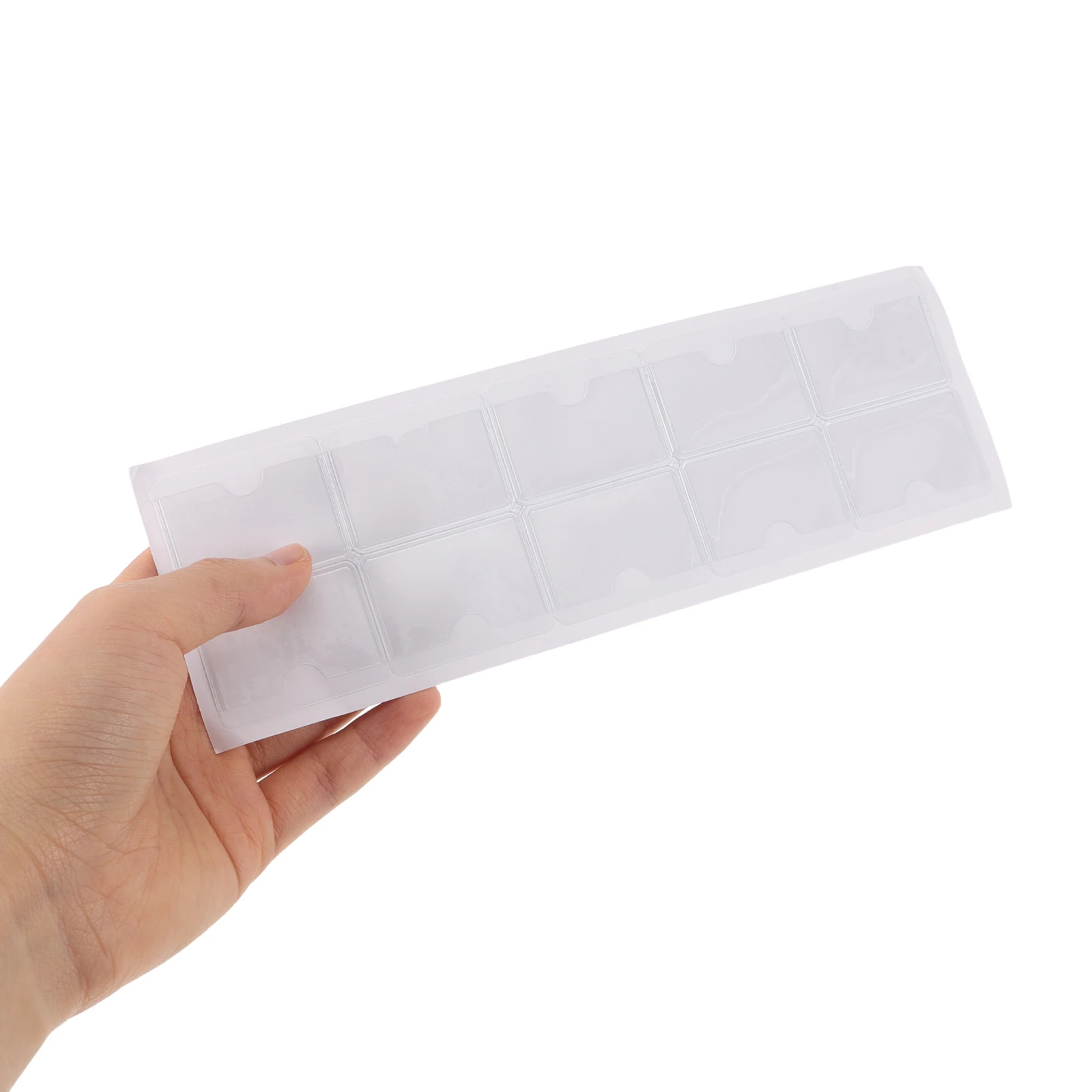 

80pcs Waterproof Index Label Bags Clear Plastic Card Pouches Adhesive Badge Holders Transparent File Folder Tabs for Office