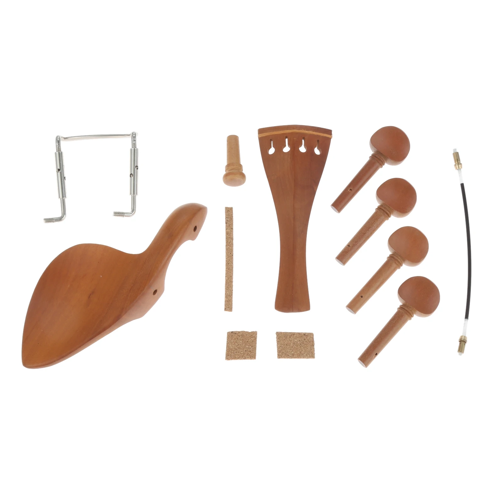 4/4 Violin Rosewood Accessories Parts Fittings Tailpiece+Tuning Pegs+Endpins+Chin Rest/Chin Holder Tuning Pegs Set for Violin - Image 4
