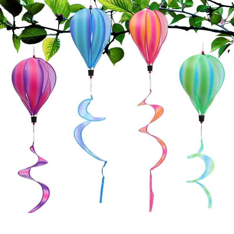 Decoración de globos de aire caliente 4X globo de aire caliente molino de viento adorno de manga de viento decoración al aire libre para recoger cumpleaños jardín Patio árbol