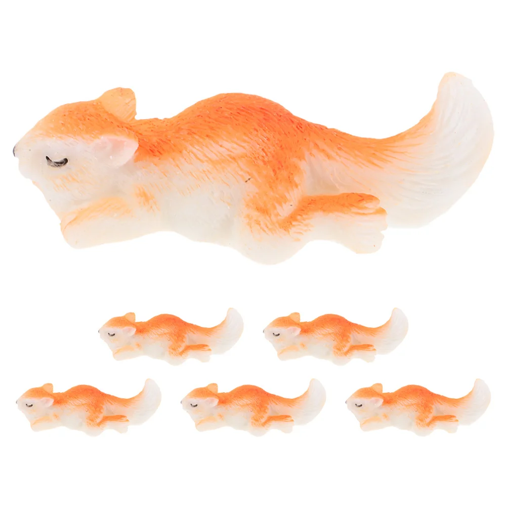 

6Pcs Miniature Squirrel Resin Sculptures for Moss Micro Landscape Aquarium Garden Office DIY Craft Small Animal Ornaments
