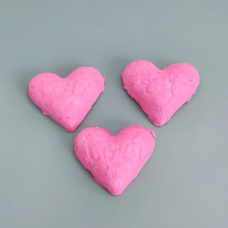 Semillas de papel en forma de corazón rosa, regalo de amor 3D, tarjeta de papel plantable, regalo de amante, tarjeta de invitación de boda